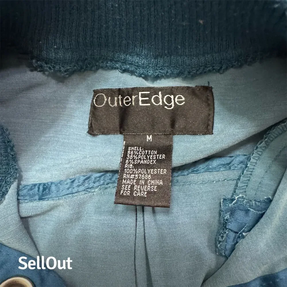 Outer Edge Women's Teal Snap Button Jacket Blue Size M Standard